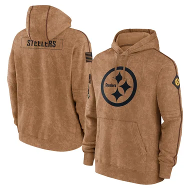 Men's Nike Pittsburgh Steelers 2023 Salute to Service Club Pullover Hoodie - Brown