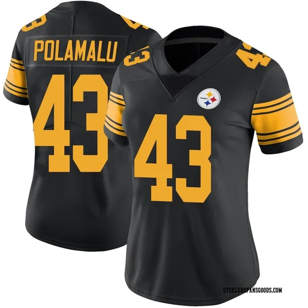 Women's Nike Pittsburgh Steelers Troy Polamalu Color Rush Jersey - Black Limited